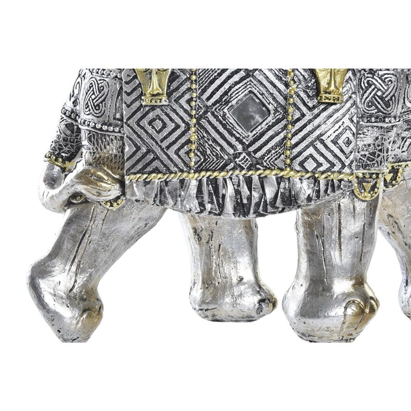 Image secondaire de Figurine Décorative DKD Home Decor Eléphant Argenté Doré Résine (22,5 x 10,7 x 21,5 cm) (2 Unités)