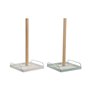Dérouleur de papier de cuisine DKD Home Decor Beige Métal Menthe Pin (16 x 15 x 29,5 cm) (2 Unités)