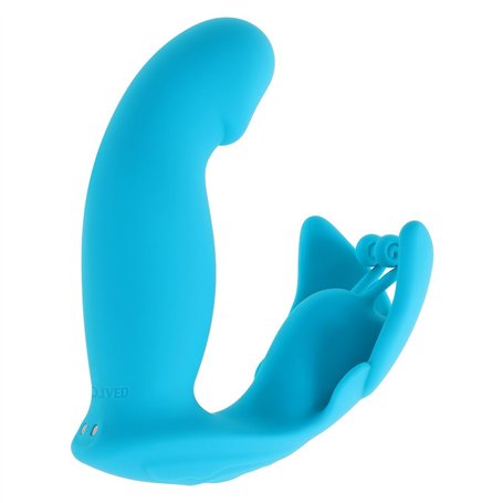 Vibration de Stimulation Double Evolved Bleu