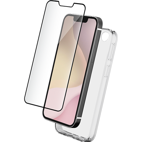 Pack 2 en 1 Coque iPhone 16e Souple Transparente + Protège écran 2.5D + SmartFrame - Certifié GRS Bigben