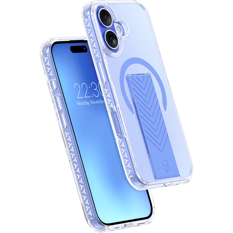 Coque renforcée MagSafe iPhone 16 AIR Grip 3m Bleue + Garantie à vie Force Case