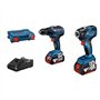 COMBO KIT 2 OUTILS 18V : GDR 18V-200 + GSR 18V-55 + GBA 18V 2x4,0Ah + GAL 18V-40