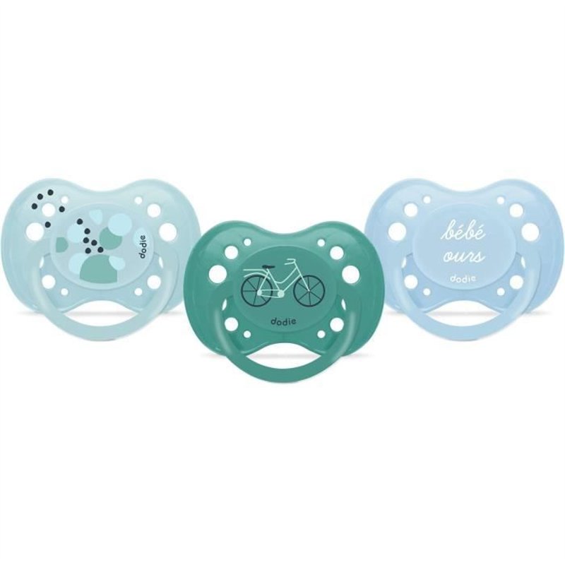 Sucettes Anatomiques DODIE - Bébé Ours - Lot de 3 - +18 mois - Résistantes et Anti-irritations