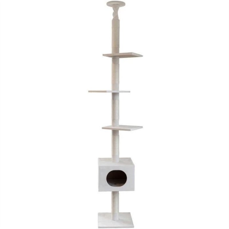 KERBL - Arbre a chat FERDI - 38 x 38 x 240 a 260 cm - Blanc - Sisal