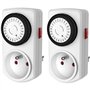 Lot de 2 Minis programmateurs mécaniques journaliers - GAO - 3680 W - 48 programmes - Blanc