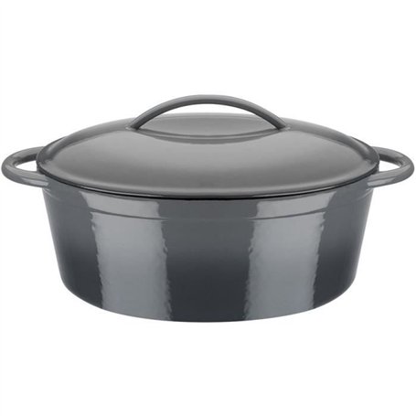 Cocotte fonte massive - GSW - GREY SHADOW - 33 x 25 cm - Ovale - Induction - Gris