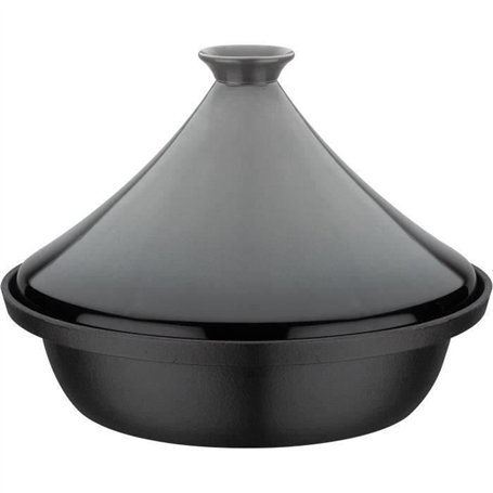 Tajine fonte massive - GSW - 30 x 22 cm - Couvercle céramique - Induction - Gris