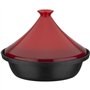 Tajine fonte massive - GSW - 30 x 22 cm - Couvercle céramique - Induction - Rouge