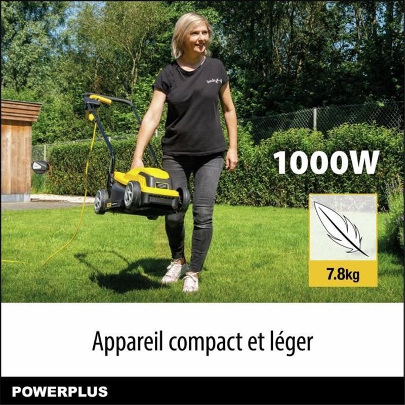 Image secondaire de Tondeuse a gazon électrique - POWERPLUS - POWEG62203 - 1000 W - 320 mm Ø - Avec ramassage et éjection arriere