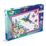 CreArt Kids 31x21cm Colibri et fleurs exotiques, Kit de peinture par numéros Numéro d'Art, Des 7 ans, 25851, Ravensburger