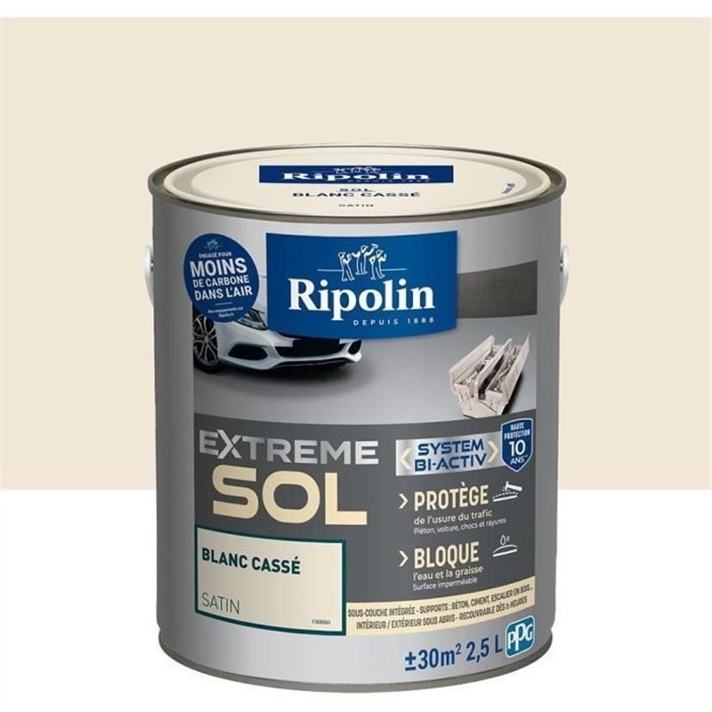 Image secondaire de RIPOLIN PROTECTION EXTREME SOL BLANC CASSE SATIN 2,5 L