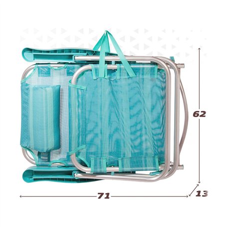 Chaise Pliante Colorbaby Mediterran Blanc Turquoise 48 x 45,5 x 84 cm