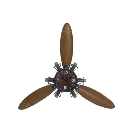 Horloge Murale Home ESPRIT Marron Noir Métal Bois MDF Vintage 121 x 7 x 106 cm