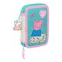 Trousse Scolaire avec Accessoires Peppa Pig Pretty flowers Jaune Menthe 12.5 x 19.5 x 4 cm 29 Pièces