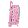 Cartable à roulettes SuperKitties Rose Turquoise 22 x 27 x 10 cm