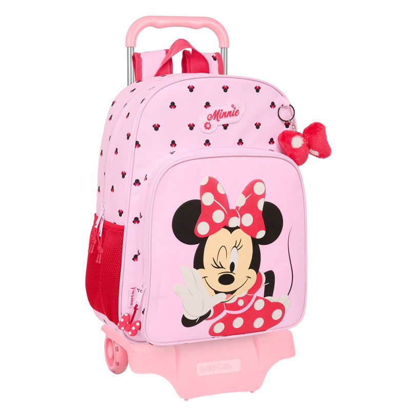 Cartable à roulettes Minnie Mouse Naive Rose 33 x 42 x 14 cm