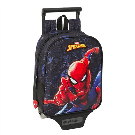 Cartable à roulettes Spider-Man Attack Noir 22 x 27 x 10 cm