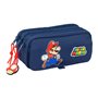 Trousse Fourre-Tout Triple Super Mario Trick Rouge Bleu foncé 21,5 x 10 x 8 cm