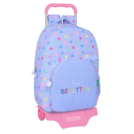 Cartable à roulettes Benetton Lila Lila 30 x 46 x 14 cm