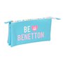 Trousse Fourre-Tout Triple Benetton Unique Rose Turquoise 22 x 12 x 3 cm