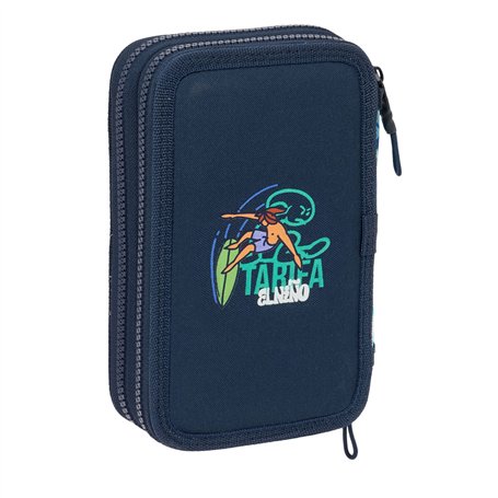 Trousse Scolaire avec Accessoires El Niño Kook Blue marine 12,5 x 19,5 x 4 cm 29 Pièces
