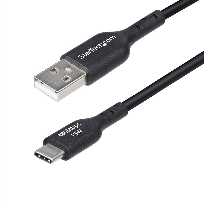 Câble USB Startech USB2AC1MNC Noir 1 m