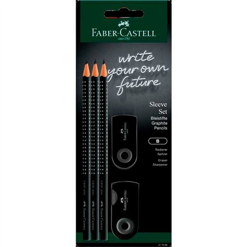 Ensemble d'Écriture Faber-Castell Noir Triangulaire B 5 Pièces