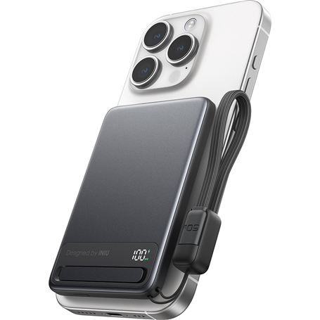Powerbank sans fil Magnétique MagPro Slim 5000mAh 1 port USB C Noir Iniu