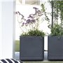 Pot de fleur Cube - DEROMA- Cosmo - Anthracite - A réserve d'eau - Roulettes - 38 cm