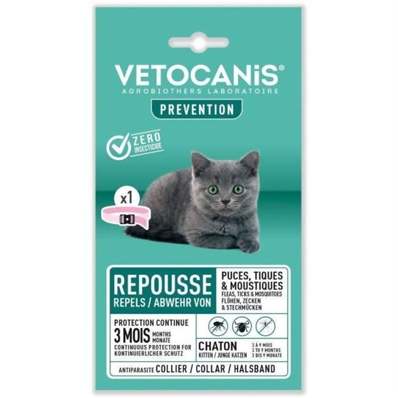 Collier Anti-tiques - VETOCANIS - Répulsif pour Chaton