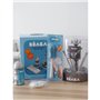 BEABA, Coffret naissance, Egoutte biberon arbre grey + Boite doseuses light/dark mist + Goupillon silicone + Bavoir coton tropic