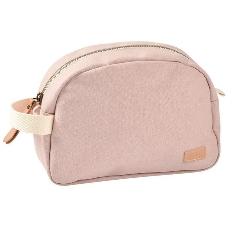 BEABA, Trousse de toilette bébé canvas rose poudré