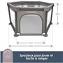 Parc Explore - DREAMBABY - 6 côtés avec base en tissu et cadre rembourré - Ø 1,40 m - H 70 cm - Taupe