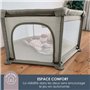 Parc Explore - DREAMBABY - 6 côtés avec base en tissu et cadre rembourré - Ø 1,40 m - H 70 cm - Taupe