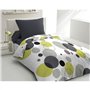 Parure de lit microfibre - HOME LINGE PASSION - BULLES DE REVE - Housse 140 x 200 cm + 1 taie d'oreiller 63 x 63 cm - Gris