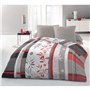 Parure de lit microfibre - HOME LINGE PASSION - SHIZUOKA - Housse 240 x 260 cm + 2 taies d'oreiller 63 x 63 cm - Bleu