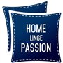 Parure de lit microfibre - HOME LINGE PASSION - SHIZUOKA - Housse 240 x 260 cm + 2 taies d'oreiller 63 x 63 cm - Bleu