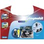 PLAYMOBIL - Valisette Motard de Police - Garçon - 13 éléments - A partir de 4 ans