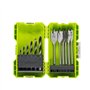 RYOBI - Coffret empilable perçage bois 12 accessoires (6 forets + 6 meches plates) - RAK12SWD