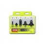 Coffret 5 fraises panachées RYOBI queue de diametre 6mm RAKRBS5