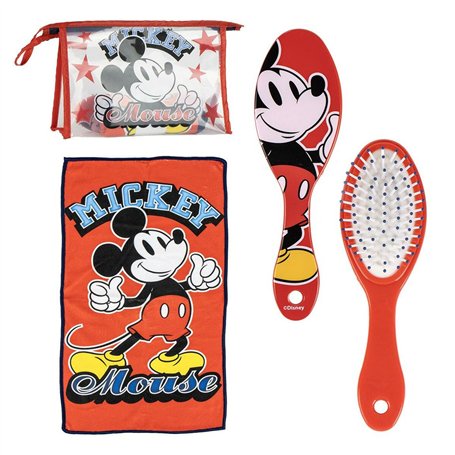Trousse de Toilette avec Accessoires Mickey Mouse Rouge 23 x 15 x 8 cm