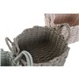 Set de basket Home ESPRIT Vert Beige Rose Corde (3 Pièces) (3 Unités)