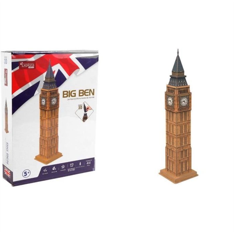 Puzzle 3D - Big Ben - Jeu de construction - EXPLORA - 44 pieces - Des 5 ans