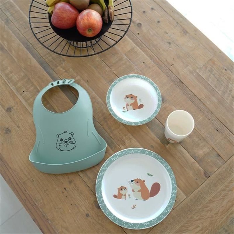 Image secondaire de Mon premier coffret repas micro-ondes - THERMOBABY - Castor - Assiette, bol, gobelet