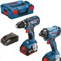 Kit BOSCH Perceuse-visseuse GSR 18V-28 + Visseuse a chocs GDR 18V-160 + 2 batteries 4.0Ah - L 06019G5107