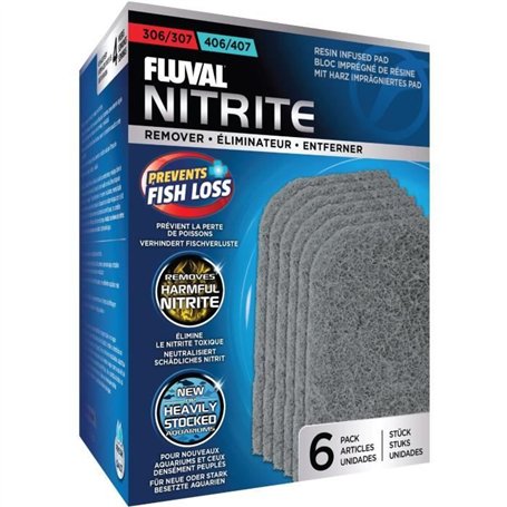 Blocs éliminateurs de nitrite pour aquarium - FLUVAL - Pour filtres extérieur Fluval 306/307 et 406/407 - 6 pieces