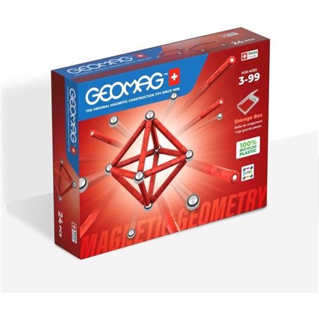 Jeu de construction magnétique - GEOMAG - Classic Recycled Magnetic Geometry 24 pieces - Géométrie - 3D - Éducatif