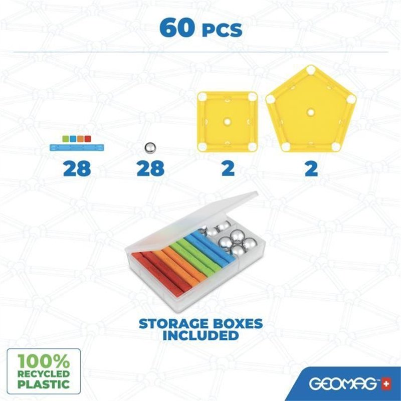 Image secondaire de Jeu de construction magnétique - GEOMAG - Glitter Panels Recycled 22 pieces - Paillettes - Écologique - Créatif