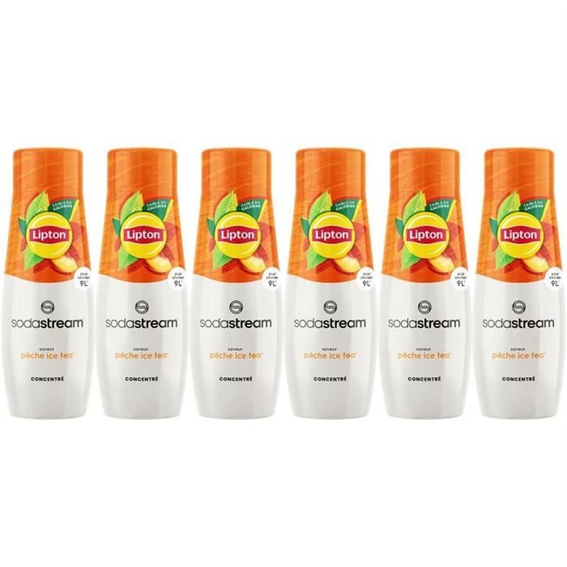 Concentrés SODASTREAM - Lot de 6 concentrés Lipton Ice Tea - Jusqu'a 54L de boissons - 440 ml