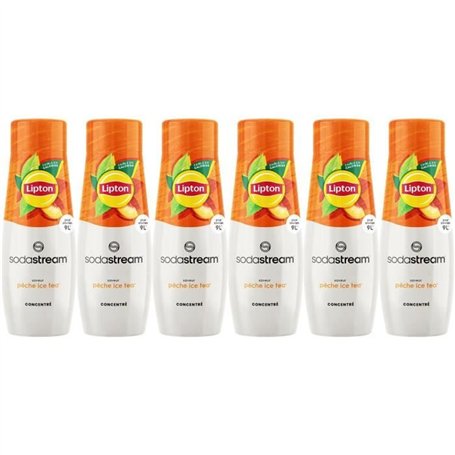 Concentrés SODASTREAM - Lot de 6 concentrés Lipton Ice Tea - Jusqu'a 54L de boissons - 440 ml